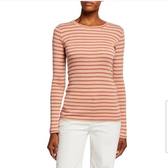 Vince Feeder Stripe Long Sleeve Tee Size Large - Picture 1 of 7